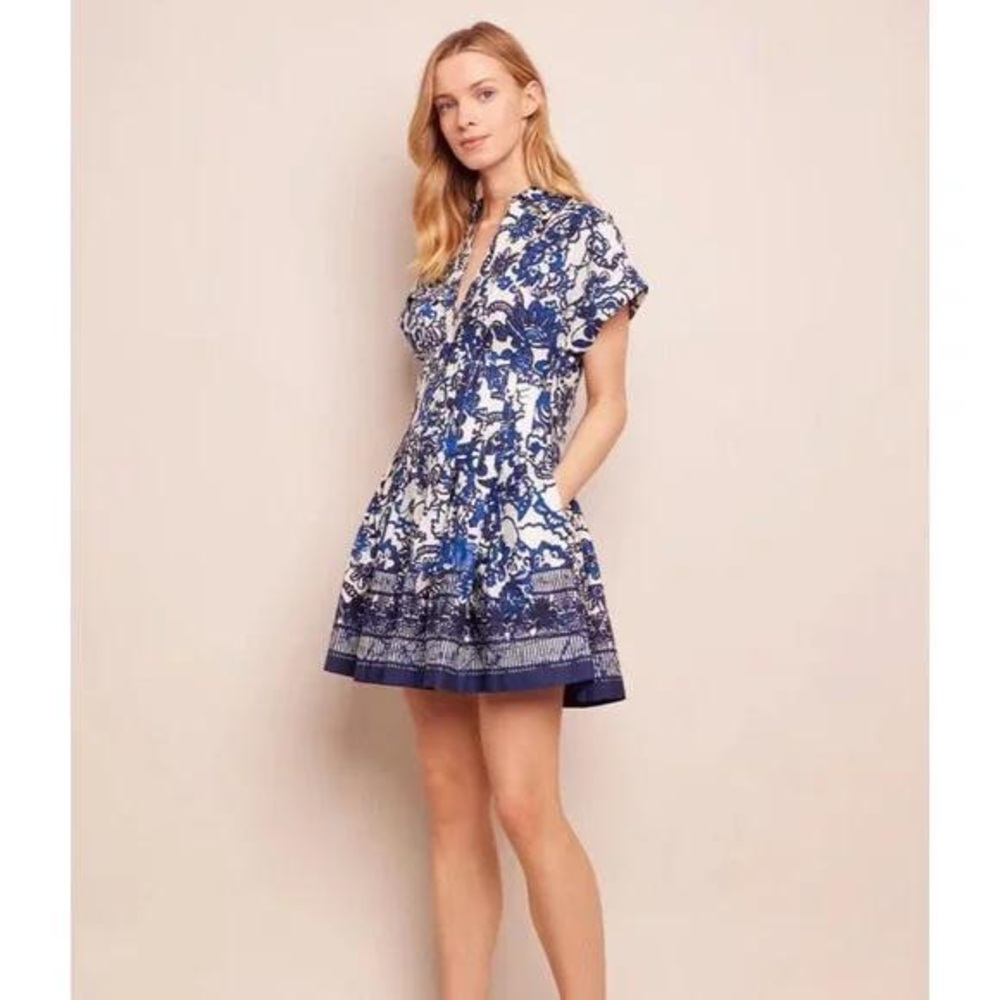 Cara Cara Nash Mini Dress Mini Shirtdress Cotton Fit-and-Flare M
